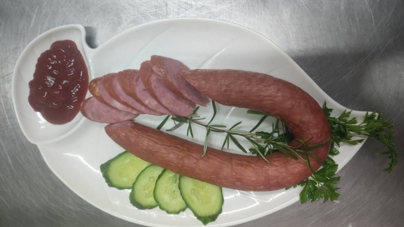 Изделие колбасное Колбаса варено-копченая "Фуршетная" высшего сорта из кускогового мяса ЦБ и свинины